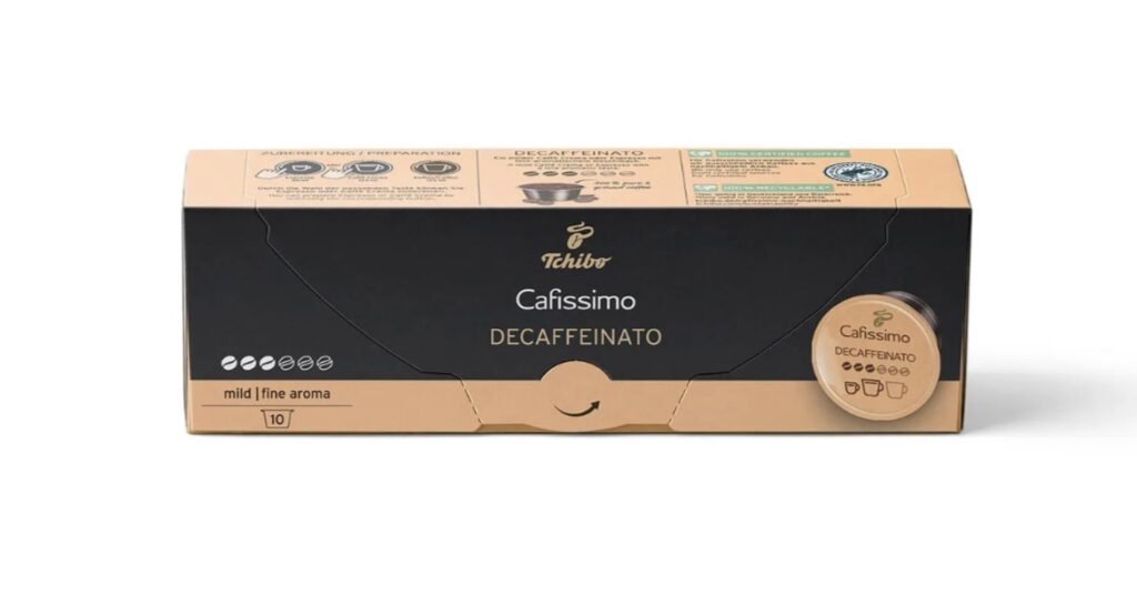 Kavos kapsulės Tchibo Cafissimo Caffe Crema | DECAFFEINATO - be kofeino 1