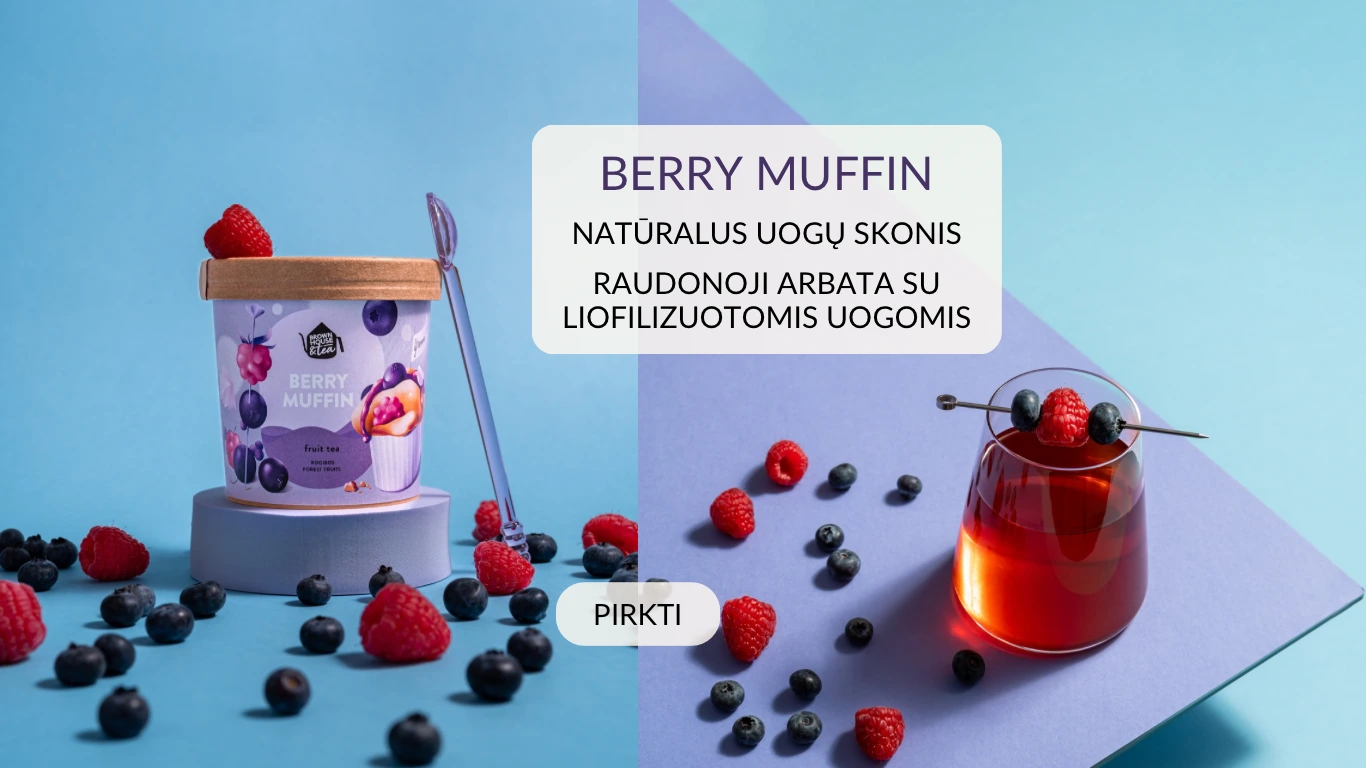 Berry Muffin uogu raudonoji arbata